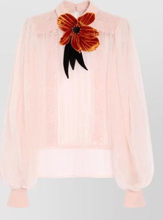Valentino high waist skirt lace puff sleeve top