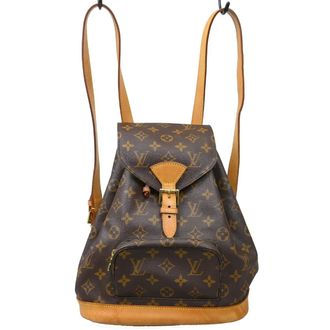 Louis Vuitton Vintage Montsouris Backpack Monogram Canvas Brown Canvas Backpack Bag (Pre-Owned)