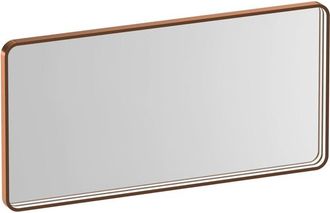 Marcel Breuer Sapphire spiegel 100 rechthoekig afgerond koper frame met directe LED-verlichting met dim- en kleurfunctie en afstandsbediening