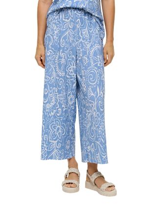 s.Oliver Culotte S.OLIVER, Damen, Gr. 36, N-Gr, blau (light blau aop), Obermaterial: 100% Polyester, bedruckt, regular fit kn&ouml;chelfrei, Hosen Culotte, Sommerho