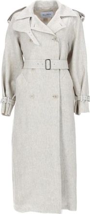 Max Mara Dames, Mantels, Beige, Maat: 2XS Linnen