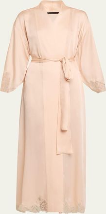 Kiki De Montparnasse Giselle Lace-Trim Silk Maxi Robe