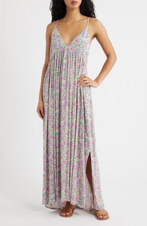 Rip Curl Floral Print Sleeveless Maxi Dress in Pink at Nordstrom, Size Xx-Small