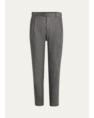 Brioni Mens Wool Flannel Trousers