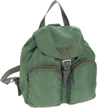 Prada Pre-owned Backpacks, female, Green, Size: ONE SIZE Pre-owned Nylon Backpack