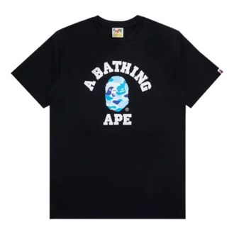 A Bathing Ape ABC Camo College T-Shirt Black Blue 1M30110004-BLACK-BLUE