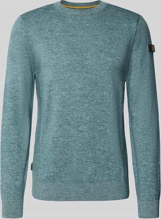 PME Legend Strickpullover mit gerippten Abschlüssen in Blau, Größe XXXL