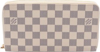 Louis Vuitton White Coated Canvas Damier Azur Pvc Leather Long Wallet (Bi-Fold) (Pre-Owned)