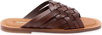 Miu Miu Wwoven Leather Sandals
