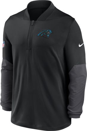 Nike Carolina Panthers Feel The Pressure Nike Mens Dri-FIT NFL 1/2-Zip Top in Black | 03BA166N9D-RZB