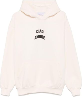Giada Benincasa Felpa Ciao Amore con cappuccio - Bianco