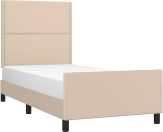 vidaXL Vidaxl - Estructura Cama Sin Colch&oacute;n Cuero Sint&eacute;tico Capuchino 90x200 Cm