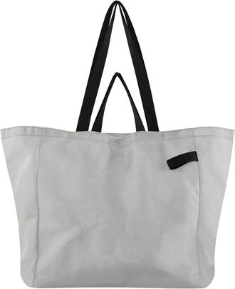 Generic Light Grey pattern Reusable Canvas Tote Bag, Heavy Duty Grocery Shopping Bag with Large Capacity Hard Bottom Double Handles Work Groceries Travel
