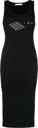 Iro logo-print fitted dress - women - Cotton/Elastane - L - Black