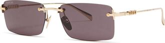 Gucci Rimless Rectangle-frame Sunglasses - Grey - One Size