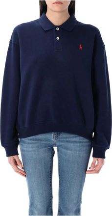 Polo Ralph Lauren Polo Fleece - Dames - Sweatshirts - Blauw - L - Katoen - Hoodies & sweatvesten