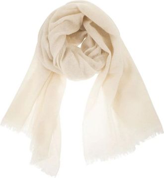 Fabiana Filippi Accessoires, Dames, Beige, ONE Size, Wol, Sjaal van wol en kasjmier met metallic details