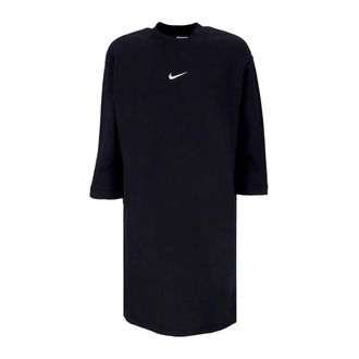 Nike Zwarte Fleece Sportkleding Jurk Phoenix - Dames - Tenniskleding - Zwart - XS - Katoen - Fitness