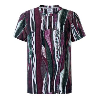 Carlo Colucci Knit Print Story T-shirt - Heren - Tops - Veelkleurig - Maat: XL Katoen