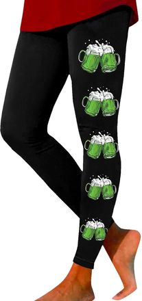 Generic Womens Gym Tracksuit Yoga Pants with Pockets Fit Womens St Day Leggings Irish Irish Sports Leggings with Soft and Slim Butt Track Suit (White, XXXL)