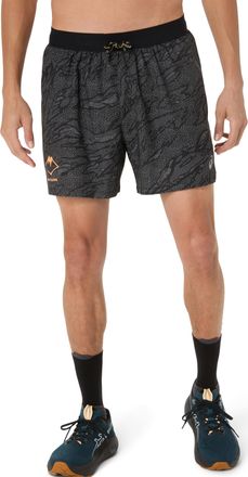Asics Laufshorts ASICS FUJITRAIL ALL OVER PRINT 5IN SHORT, Herren, Gr. XXL, N-Gr, schwarz (performance schwarz), Obermaterial: 100% Polyester, Hosen Laufsho