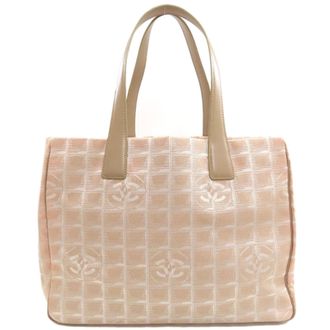 Chanel Beige Nylon Jacquard Tote Bag (Pre-Owned)