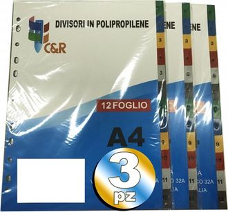 Trade Shop Trade Shop - 3 Divisores Para Perforar En 12 Partes Cada Una Crea Secciones Para El Archivo Anillos A4