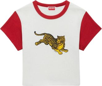 Kenzo T-shirt met ronde hals - Dames - T-shirts - Wit - L - Katoen - Tops
