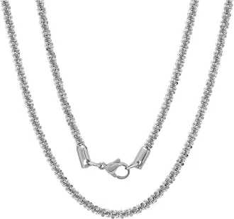 Steeltime Mens Twist Chain Necklace in Silver at Nordstrom Rack