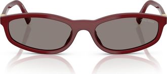 Miu Miu 54mm Irregular Sunglasses in Opal Burgundy /Dark Grey at Nordstrom