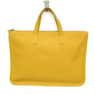 Loewe Pre-owned Anagram Business Bag - Heren - Pre-owned - Geel - Maat: ONE Size Leer