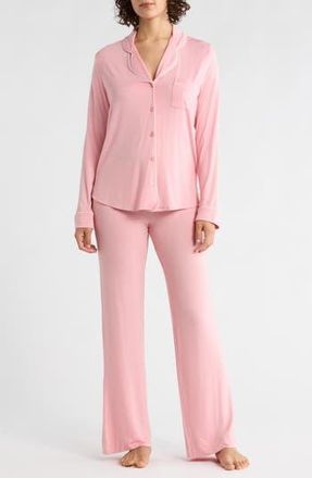 Nordstrom Rack Tranquility Long Sleeve Shirt & Pants Pajamas in Pink Beauty Twin Hearts at Nordstrom Rack, Size X-Large