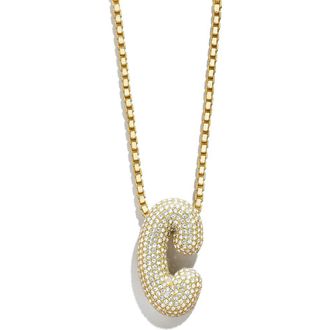 BaubleBar Bubble Initial Pendant Necklace in Clear C at Nordstrom Rack