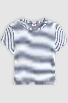 Levi's T-shirt corta Hayes - Donna - L - Bianco / Ava Stripe Cloud Dancer Sunshine Blue