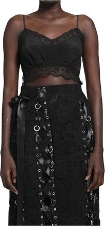 Simone Rocha Dames, Tops, Zwart, Maat: XS Zijde