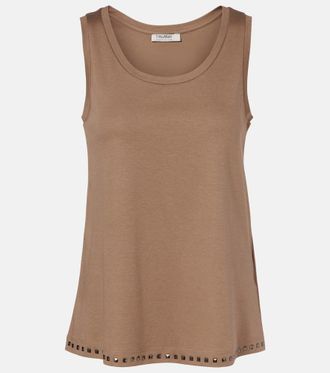 Max Mara Furetto embellished cotton-blend tank top
