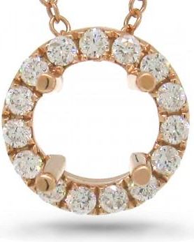 Allurez 0.23ct 14k Rose Gold Diamond Semi-mount Pendant Necklace