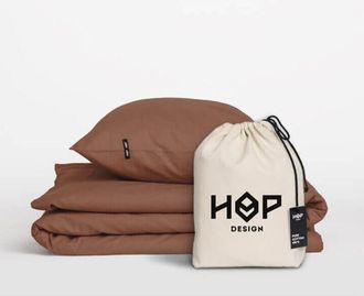 OEM Ropa De Cama Pure - Algod&oacute;n Puro - Marr&oacute;n &Oacute;xido 160/200cm + 2 Fundas De Almohada 50/60cm