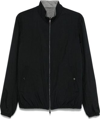 Herno Navy Blue Zip-Up Jacket