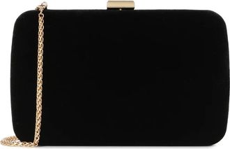 Kazar Zwarte fluwelen stoffen clutch tas - Dames - Clutches - Zwart - ONE Size - Tassen