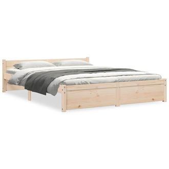 vidaXL Estructura De Cama Sin Colch&oacute;n Madera Maciza 160x200 Cm Vidaxl
