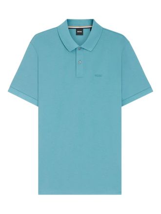 BOSS Polo con logo ricamato - Blu