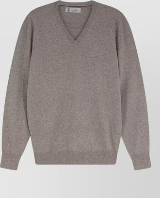 Brunello Cucinelli ribbed cashmere v-neck sweater