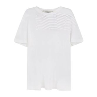 Golden Goose T-Shirts, male, White, Size: XL Crew Neck Short Sleeve T-Shirt