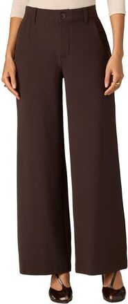 Wit & Wisdom Whitney Skyrise Flat Front Wide Leg Pants in Brown at Nordstrom, Size 00