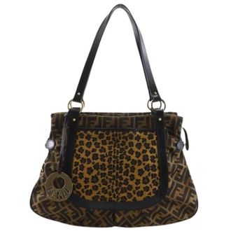 Fendi Pre-owned Zucca Tote bag - Dames - Vintage Handtas - Bruin - ONE Size - Nylon - Vintage