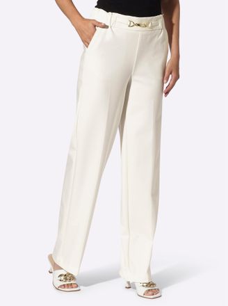 Heine Schlupfhose HEINE, Damen, Gr. 34, Normalgr&ouml;ssen, ecru, 88% Polyamid, 12% Elasthan, unifarben, Hosen Schlupfhose