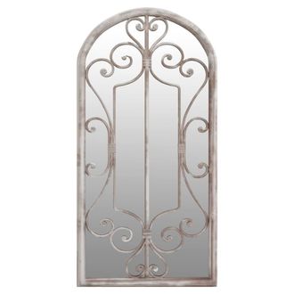 Berkfield Home Garden Mirror Sand 70x30 cm Iron for Outdoor Use in Cream