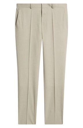 BOSS Genius Slim Fit Wool Blend M&eacute;lange Dress Pants in Open Beige at Nordstrom, Size 30