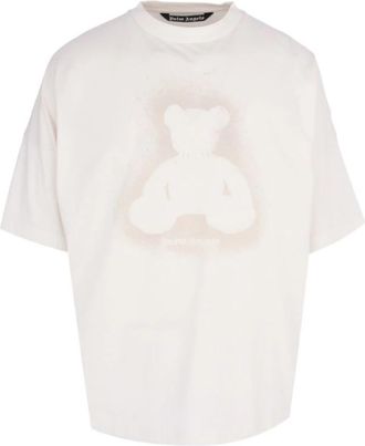Palm Angels Classic Logo Over T-Shirt - Heren - T-shirts - Wit - L - Katoen - Tops